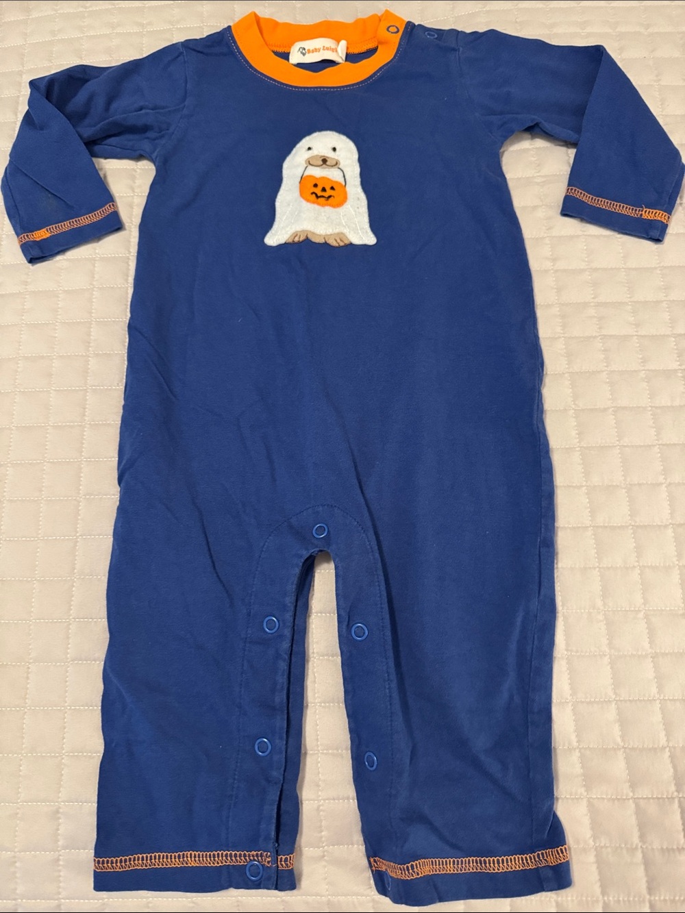 Baby Luigi size 18 months onesie ghost appliqué